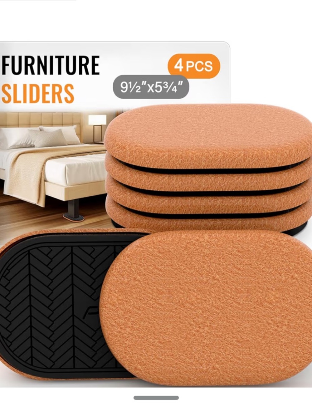 New Furniture Sliders - 4 Pack Felt Pads